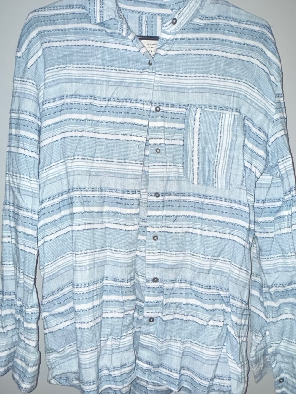 Billabong Light Blue Striped Button-Up Shirt